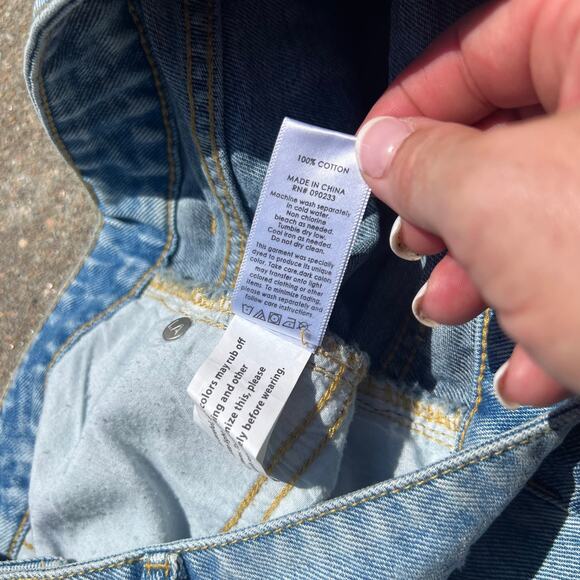 Pacsun patchwork jean skirt raw hem Size 28 - Picture 3 of 4